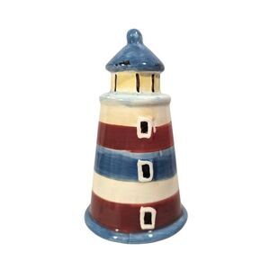 Nautical Lighthouse Salt or Pepper Shaker Ceramic Rubber Stopper Ceramic